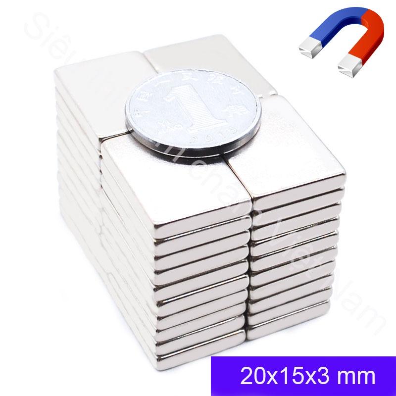 Nam châm kích thước 20x15x3mm set 10 viên, nam châm đất hiếm siêu hít