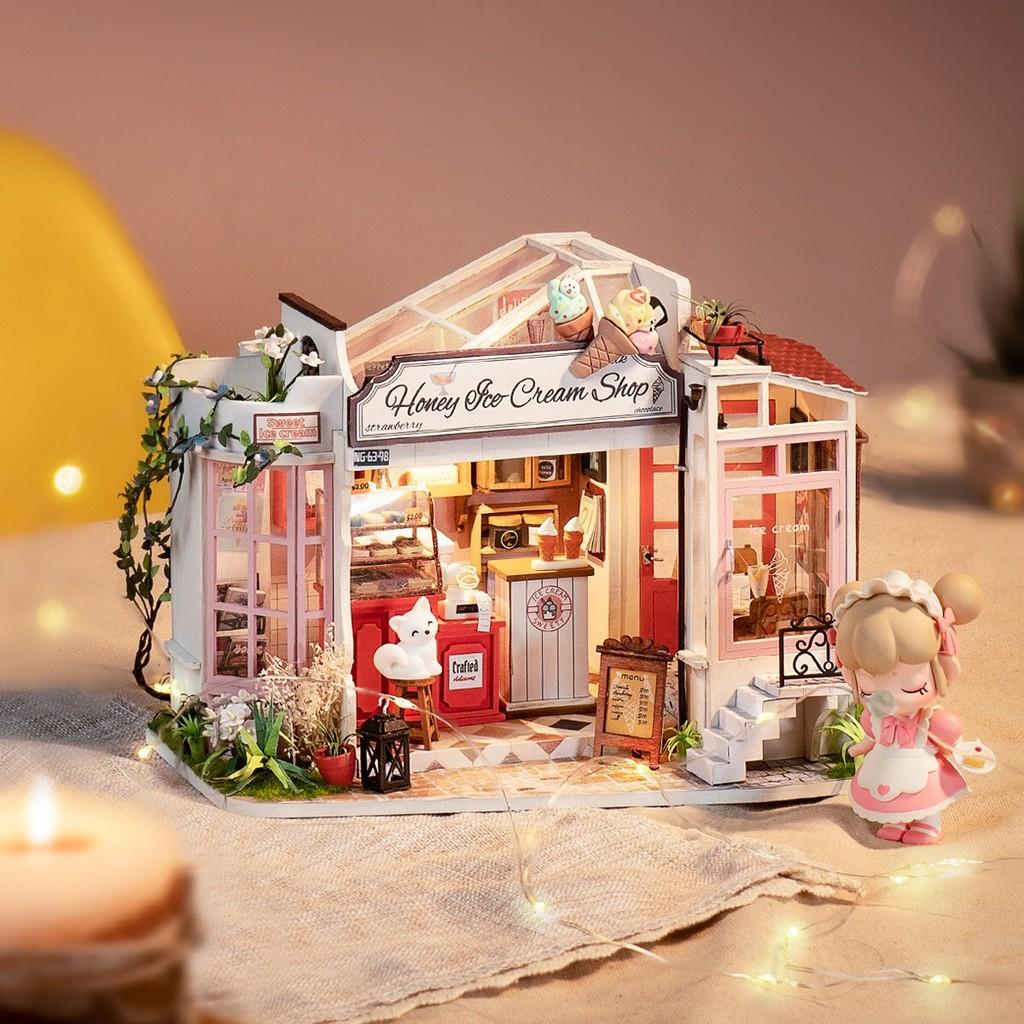 Mô hình nhà DIY Doll House Honey Ice-cream Shop DG148 Miniature