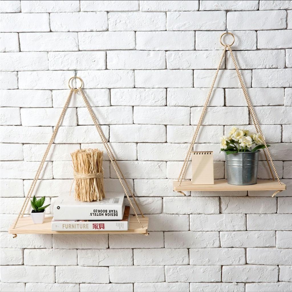 Kệ trang trí , kệ decor treo tường siêu xinh kèm dây