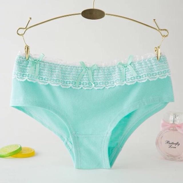 Quần Lót Nữ Cotton Phối Ren Cạp Ngang Eo Thời Trang Hàng Loại đẹp.