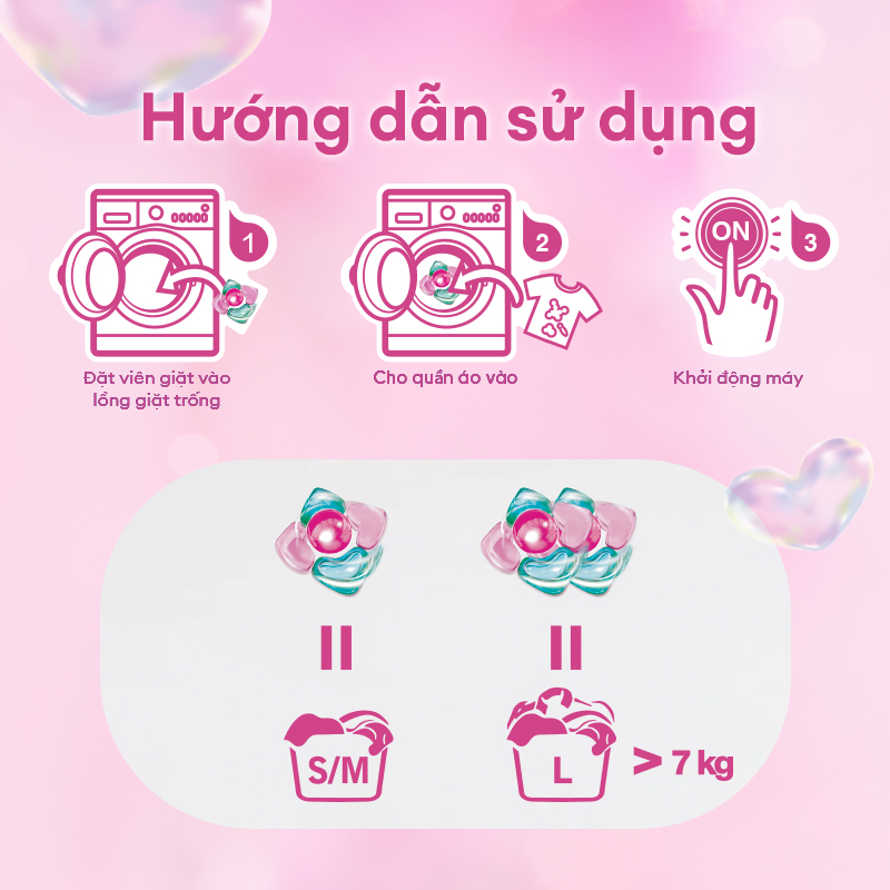 Viên giặt Quần áo arFUM 5 trong 1 MỚI thơm tinh dầu nước hoa, khử khuẩn 99% - 4 mùi hương