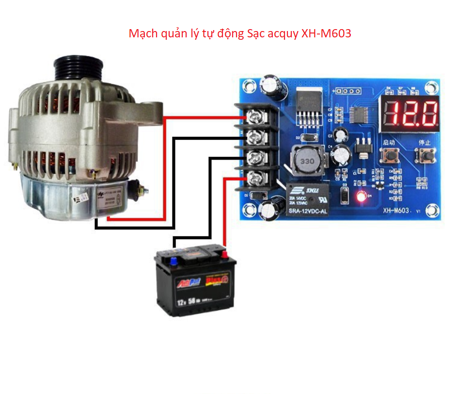 Modul Bảo Vệ Sạc Ắc Quy Tự Ngắt 12-24VDC MODEL XH-M603