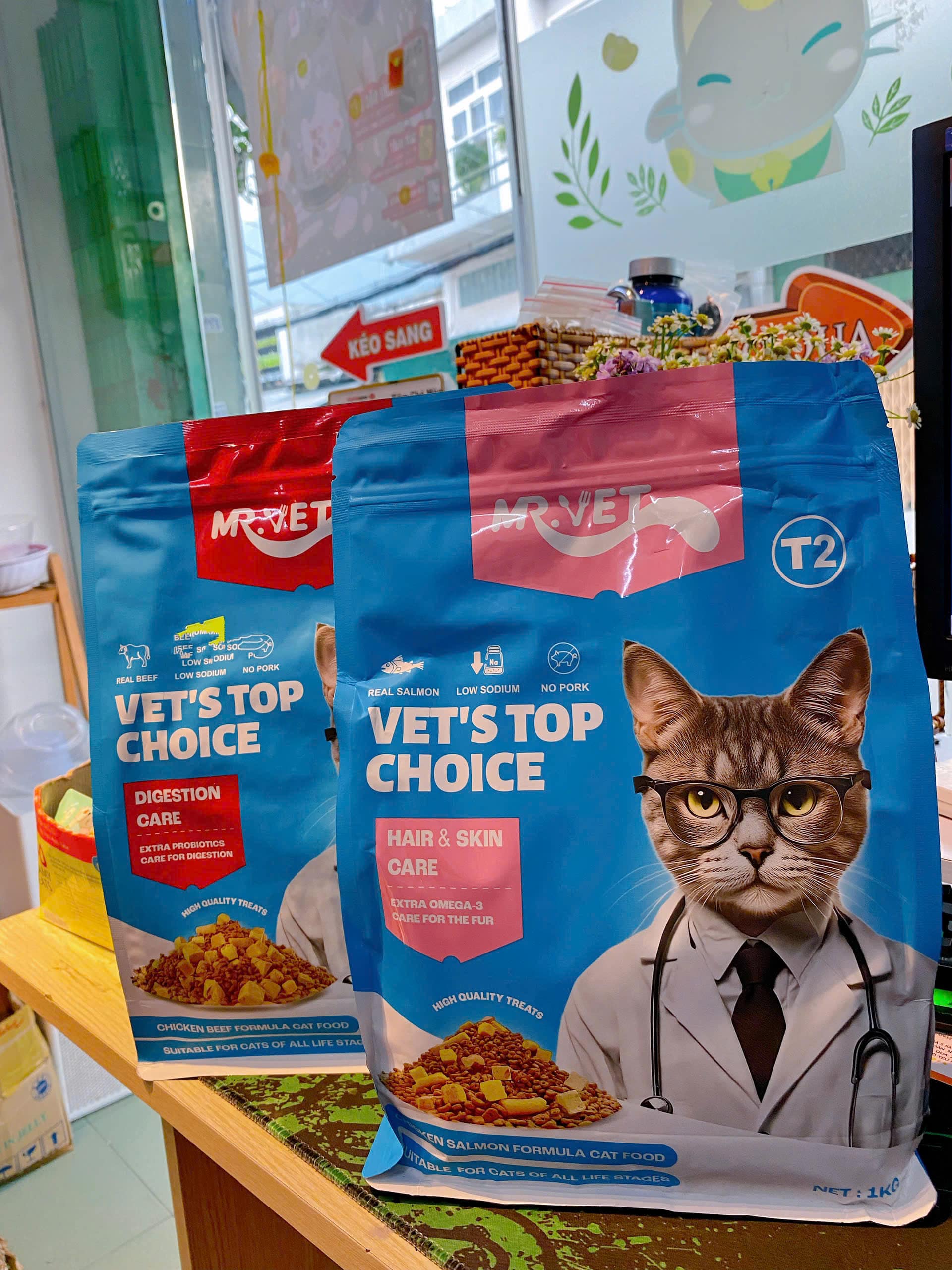 ( TẶNG KÈM 1 TÚI SÚP THƯỞNG) - HẠT DÀNH CHO MÈO MR.VET TÚI 1KG T1 - T2