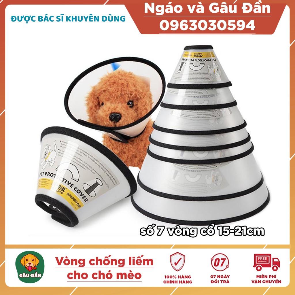 Vòng chống liếm, loa đeo cổ cho chó mèo Ngáo Và Gâu Đần Số 7 vòng cổ 15-21cm