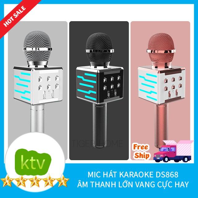 Mic Karaoke Ds 868 - 858 Kết Đa Chức năng Kết nối TV, MTB,ĐT,.....kiêm loa bluetooth- kết nối Ra Loa thùng 2021