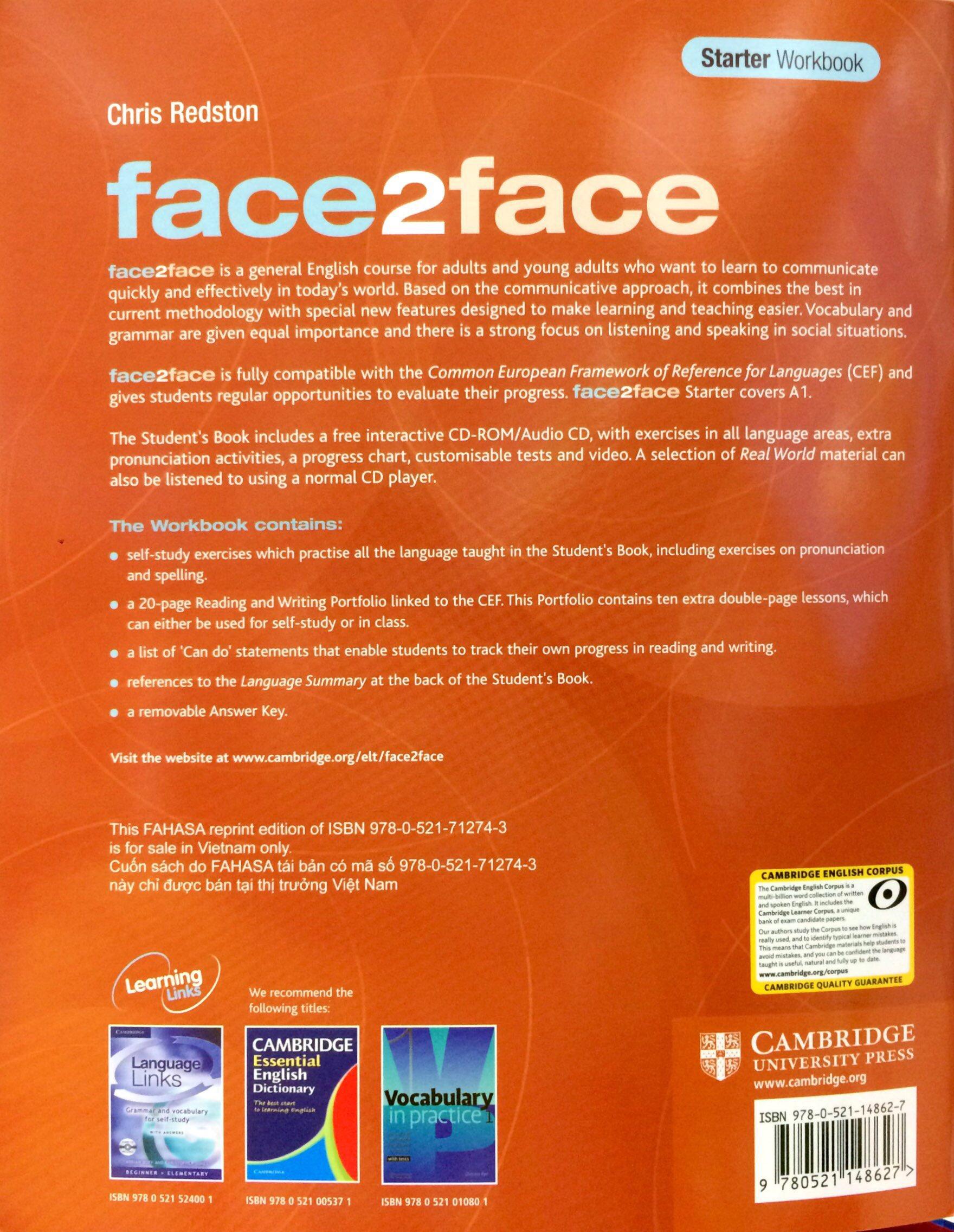 Hình ảnh Face2face Starter Workbook with Key