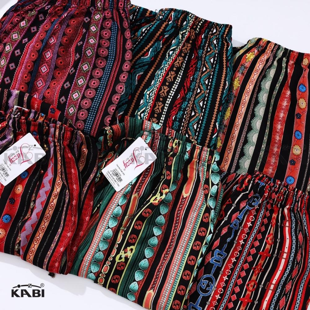 Quần dài nữ KABI quần vải tole hoa văn alibaba thoáng mát dễ thương nhiều màu