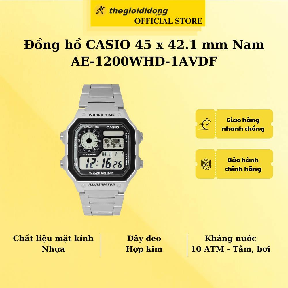 Đồng hồ CASIO 45 x 42.1 mm Nam AE-1200WHD-1AVDF - Hàng Chính Hãng