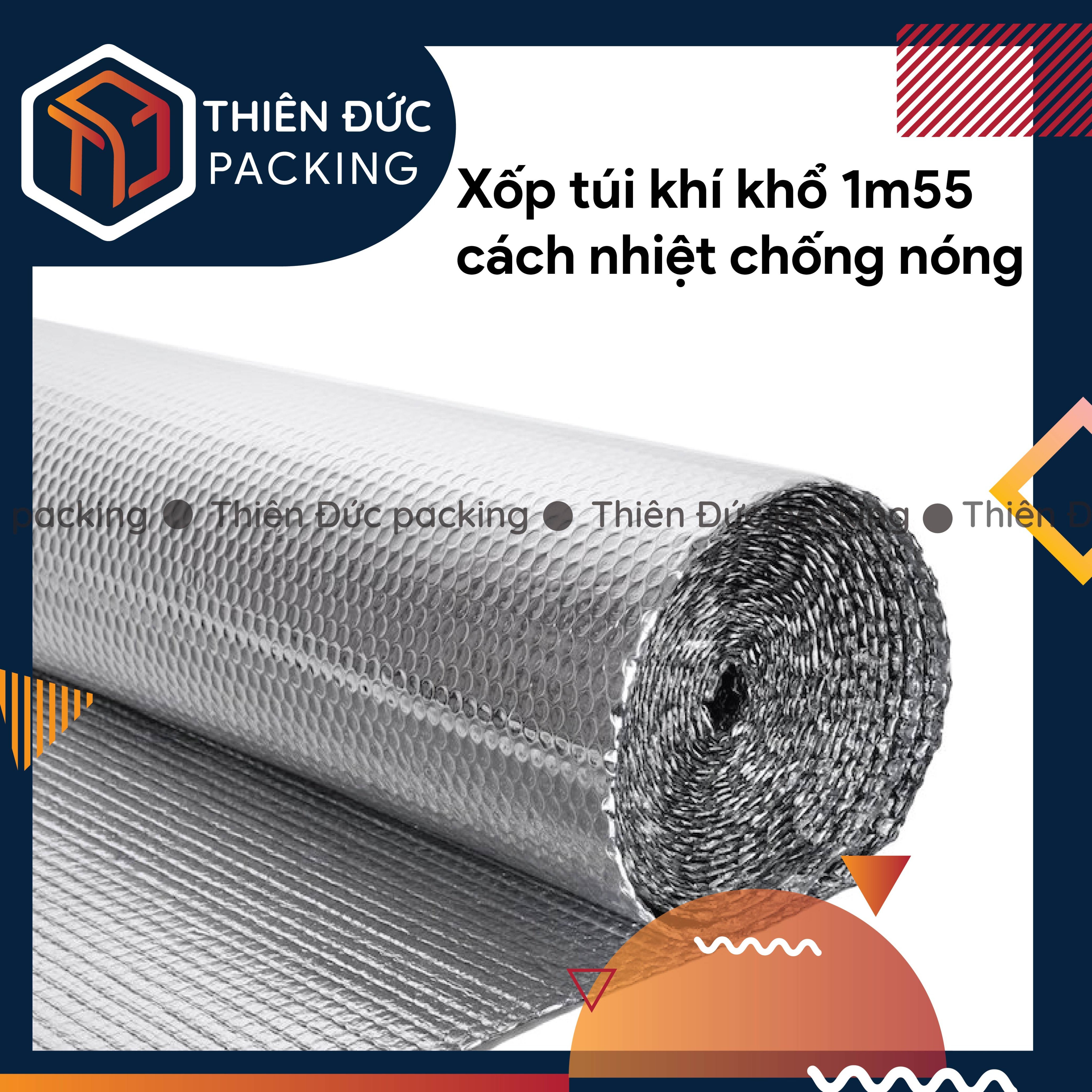 Tấm cách nhiệt chống nóng khổ 1m55, miếng cách nhiệt bạc túi khí chống nắng, cách âm tường, trần nhà hiệu quả