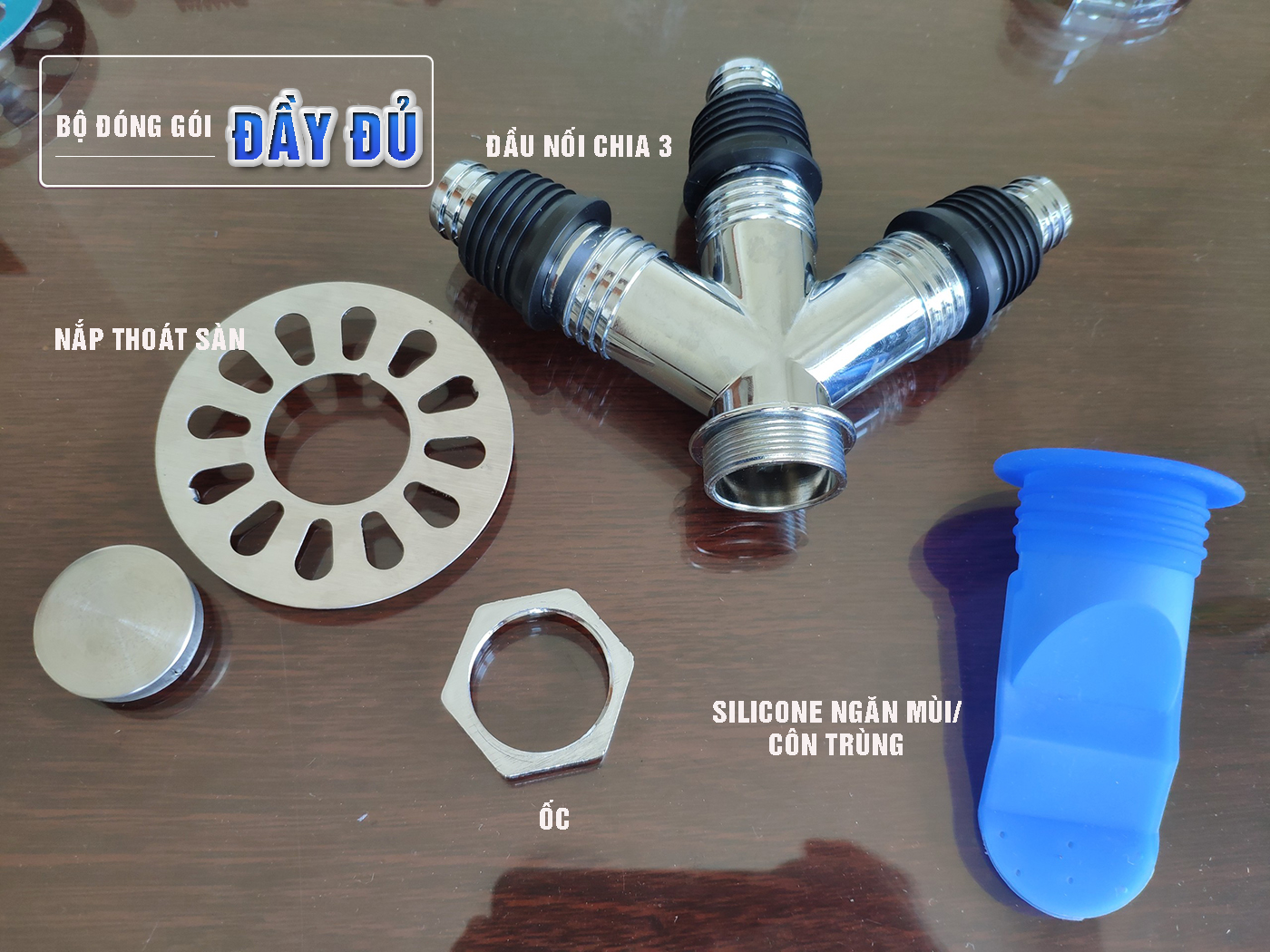 Bộ thoát nước máy giặt, thoát nước thải, nước thoát sàn nhà tắm, vệ sinh kiêm chống mùi hôi, ngăn côn trùng trào ngược – Bộ chia 3, MIHOCO 31
