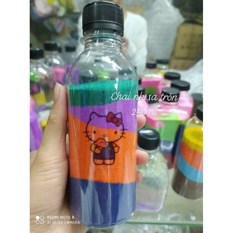 50 chai nhựa pet tròn 250ml kèm tem thank you