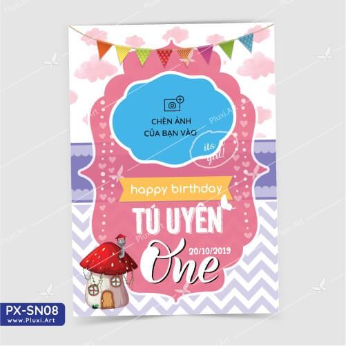 Thiệp thôi nôi – sinh nhật theo yêu cầu Pluxi