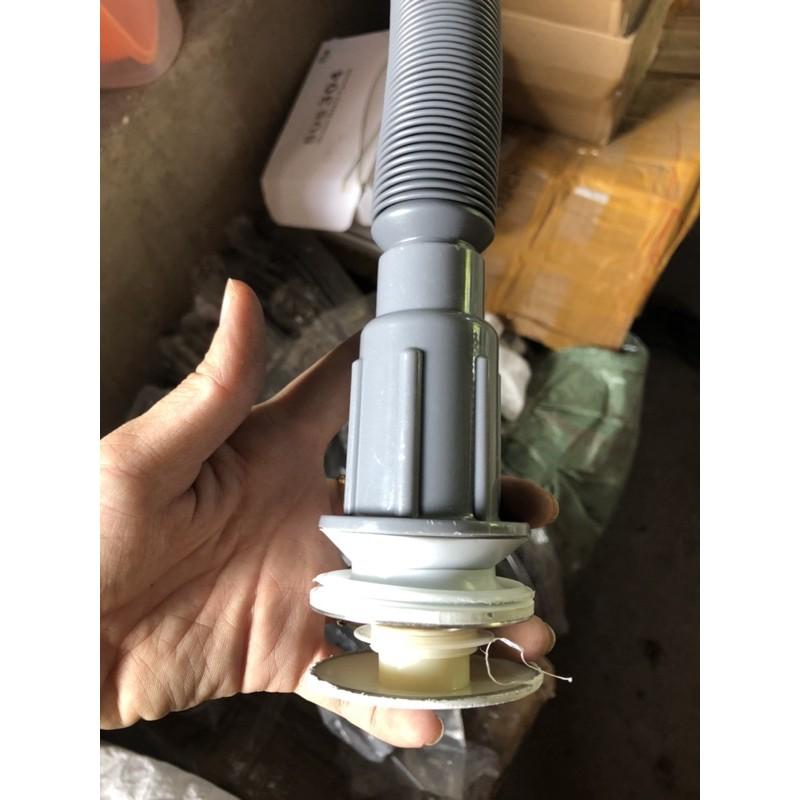 Xi phông thoát nước chậu rửa mặt thân nhựa đầu inox lõi đồng,inox
