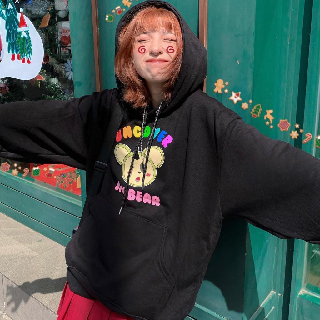 Áo Hoodie Chống Nắng THIFU FASHION In Hình Chú Gấu SICI BEAR Chất Liệu Thun PE Cho Nam Và Nữ Dưới 70kg