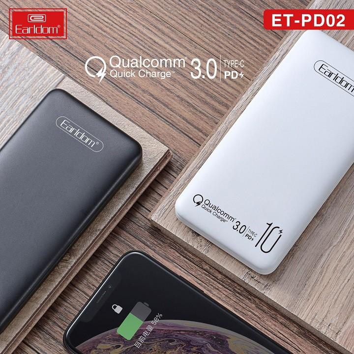 Sạc Dự Phòng 10000mAh Earldom PD02 Hàng Chính Hãng