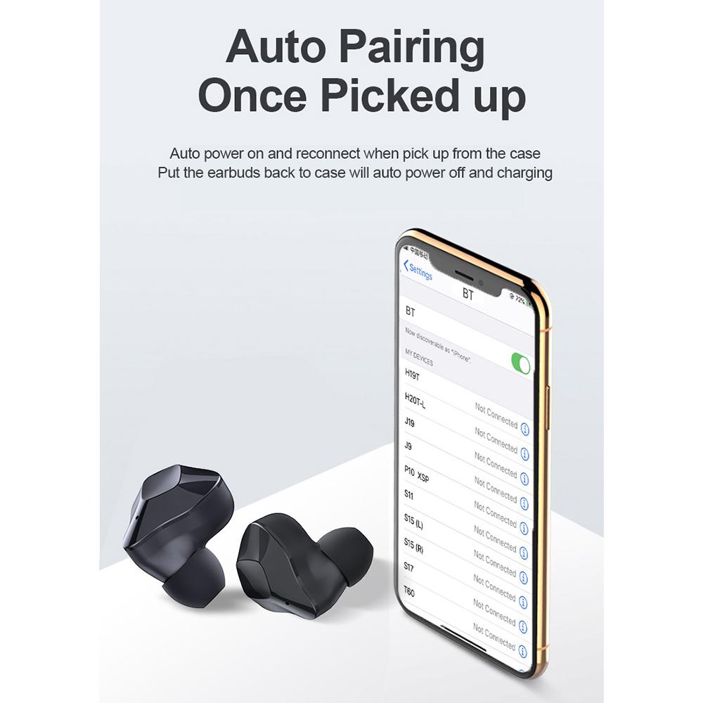 Tai nghe không dây Earbuds BT 5.0 Âm trầm sâu CVC Loại bỏ tiếng ồn Màn hình LED kỹ thuật số