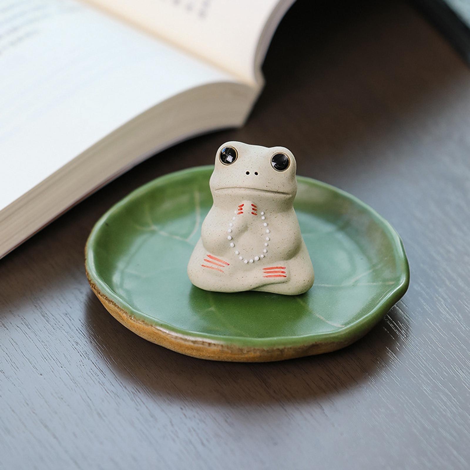 Lotus Leaf Tea Pet Ornament Tray for Chinese Tea Decoration Garden Bookshelf