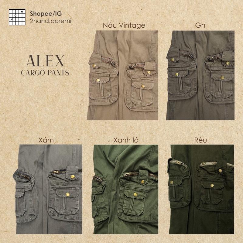 Quần Kaki Túi Hộp Nam Nữ Alex Retro Ống Suông Rộng Chất Vải Dày Dặn Phong Cách Đường Phố