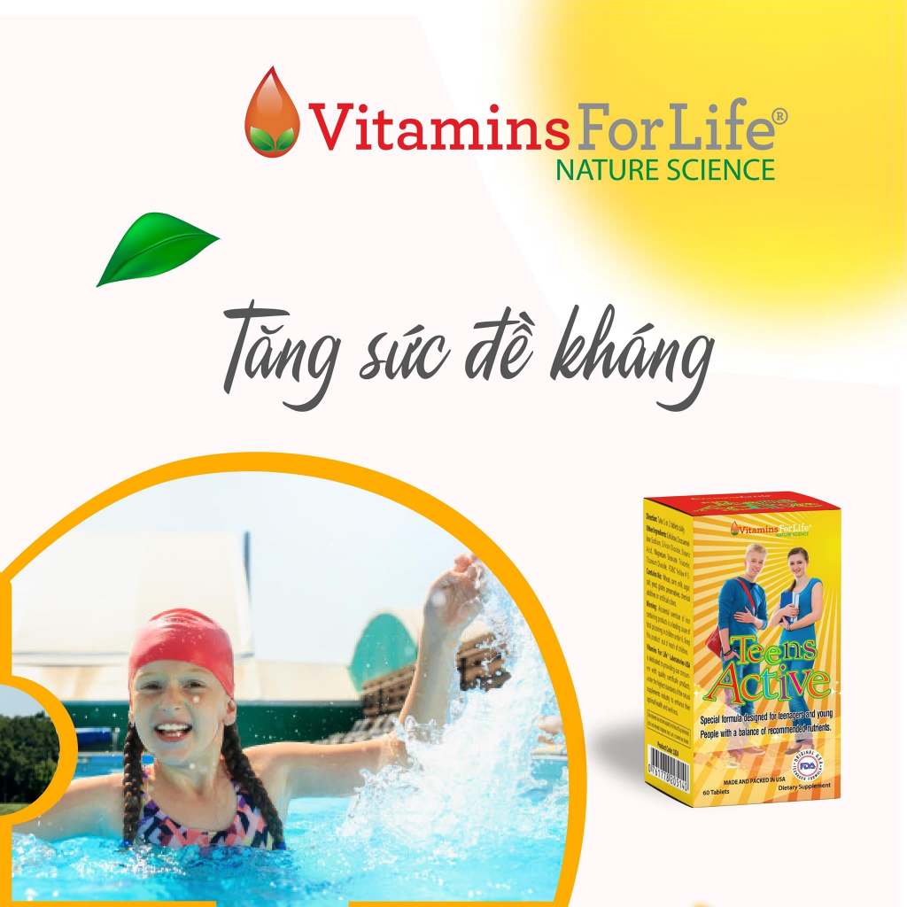 Vitamin Tổng Hợp Cho Trẻ Dậy Thì Teen's Active Vitamins For Life Giúp Trẻ Khỏe Mạnh (Hộp 60 Viên)