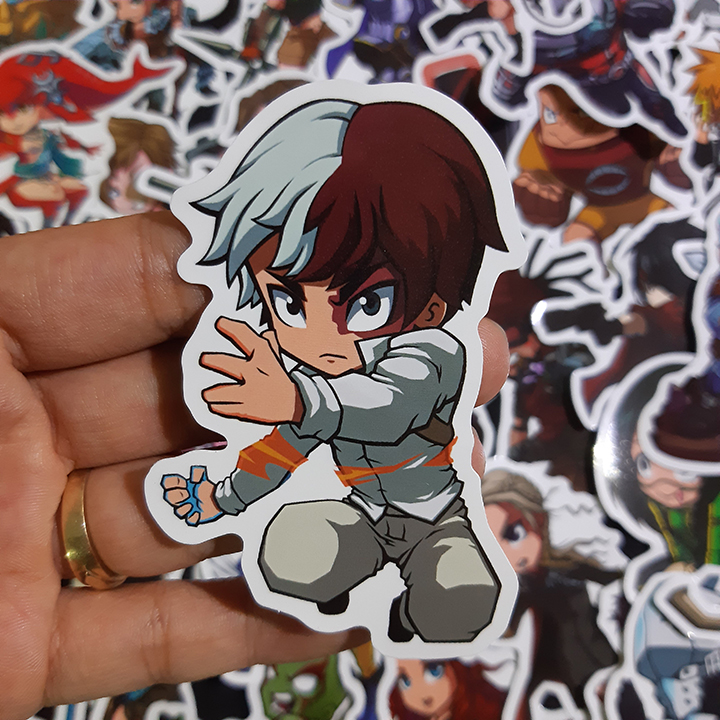 Bộ Sticker dán cao cấp chủ đề NHÂN VẬT HOẠT HÌNH CHIBI - Dùng dán Xe, dán mũ bảo hiểm, dán Laptop