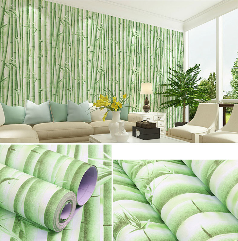 GIẤY DÁN TƯỜNG KHỔ 45CM X10M TRÚC XANH LỢT