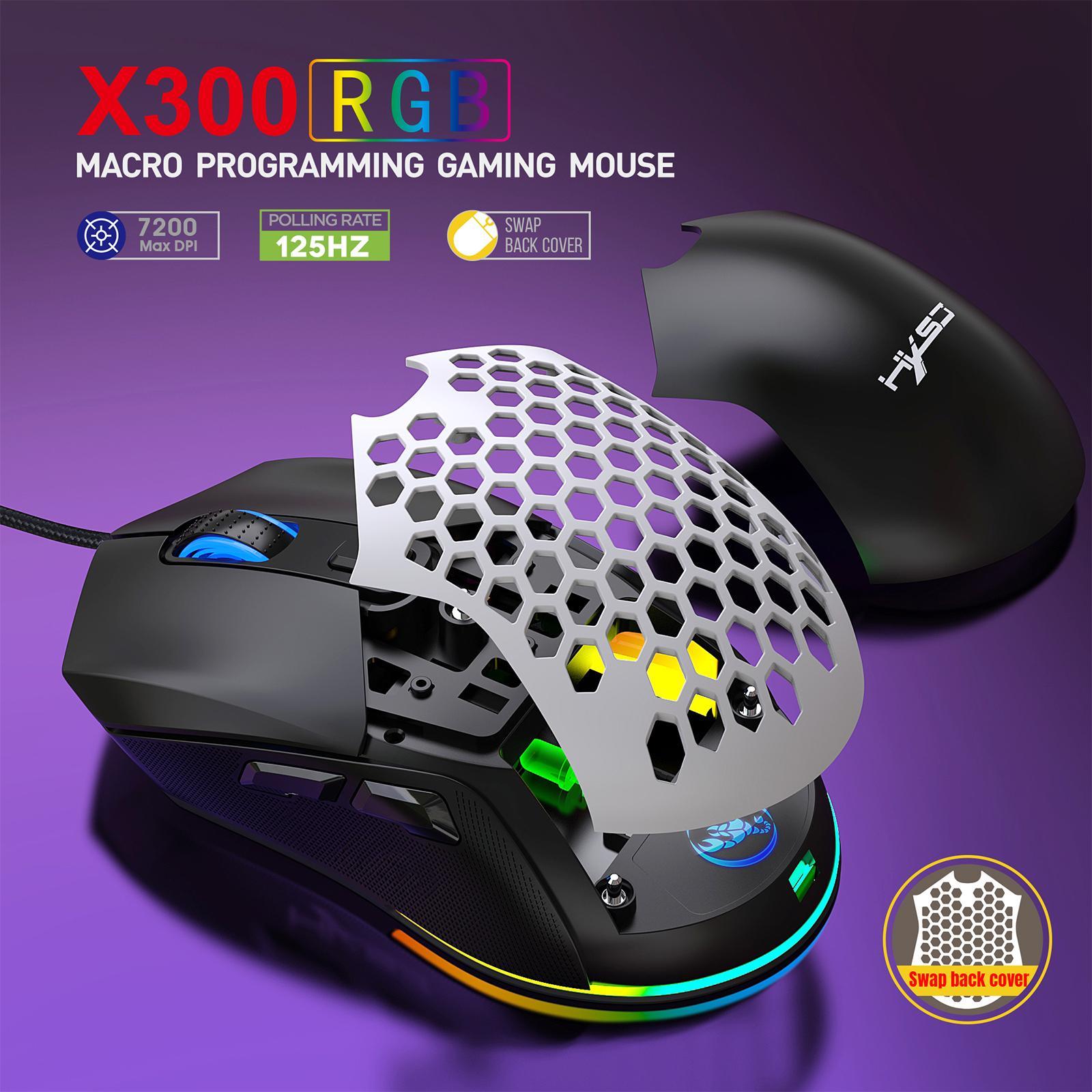 Wired Gaming Mouse Colorful LED Lights Ergonomic for Laptop