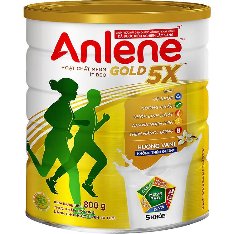 Combo 3 Sữa Bột Anlene Gold 5X Hương Vanilla (Hộp Thiếc 800g)