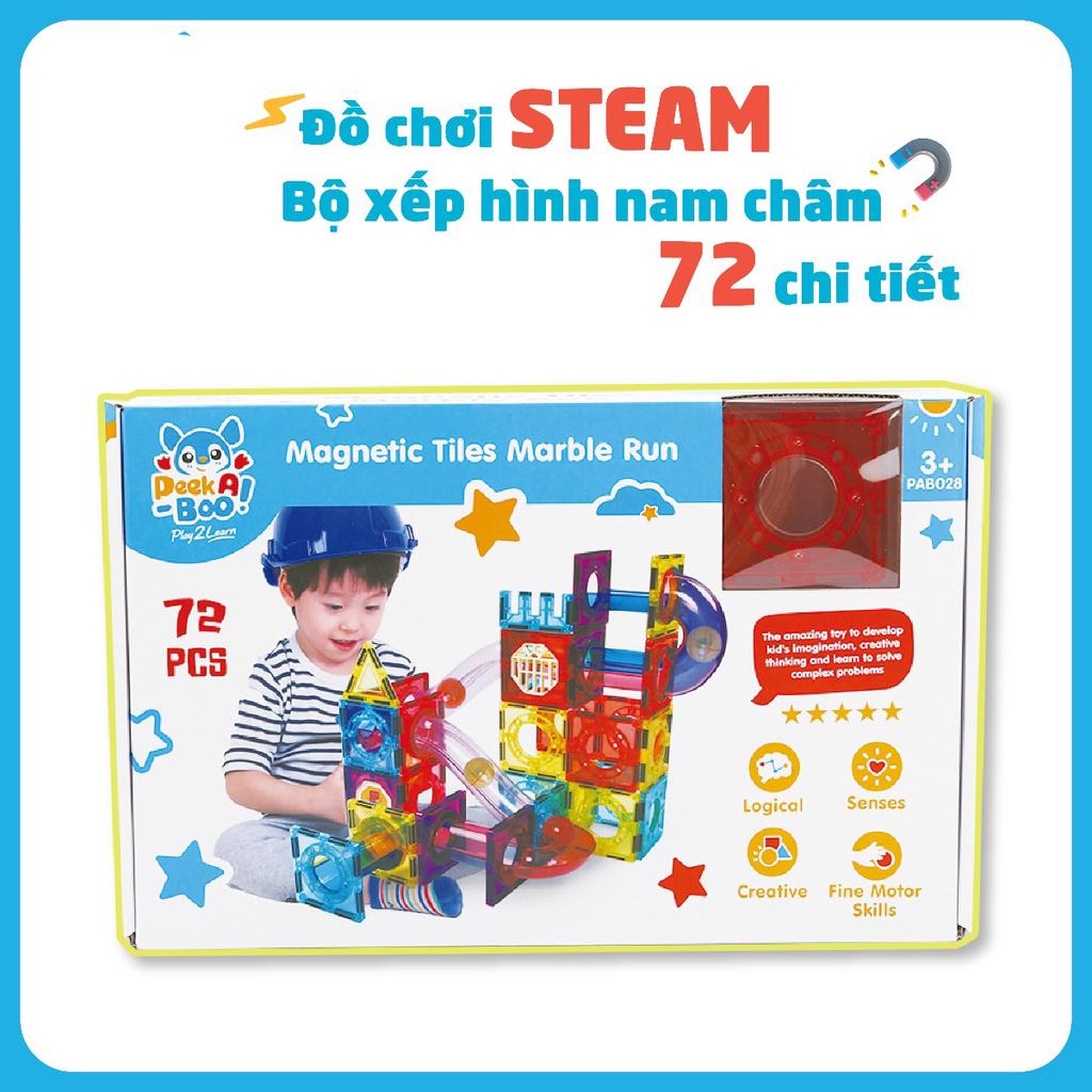 Đồ Chơi Steam - Bộ Xếp Hình Nam Châm 72 Chi Tiết - Peek A Boo! PAB028