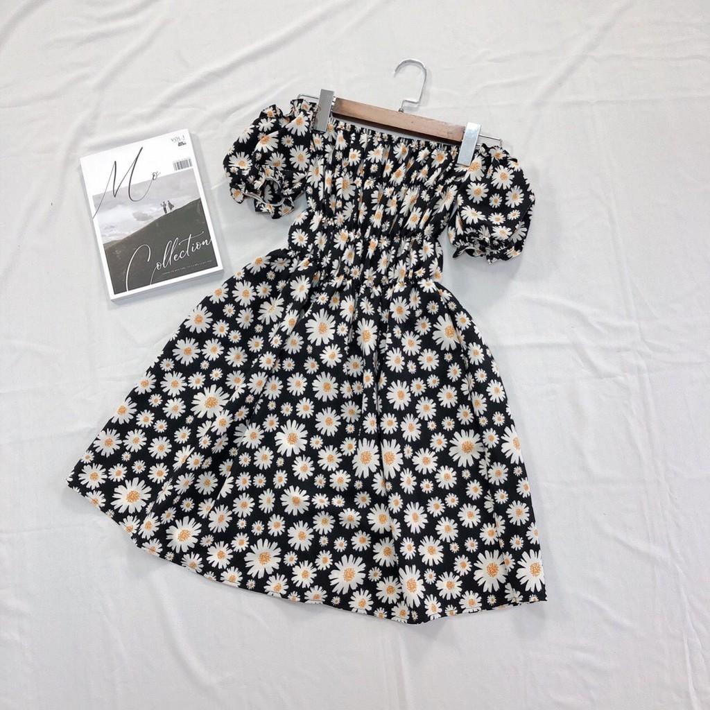 Váy Hoa Trễ Vai Xinh Xắn