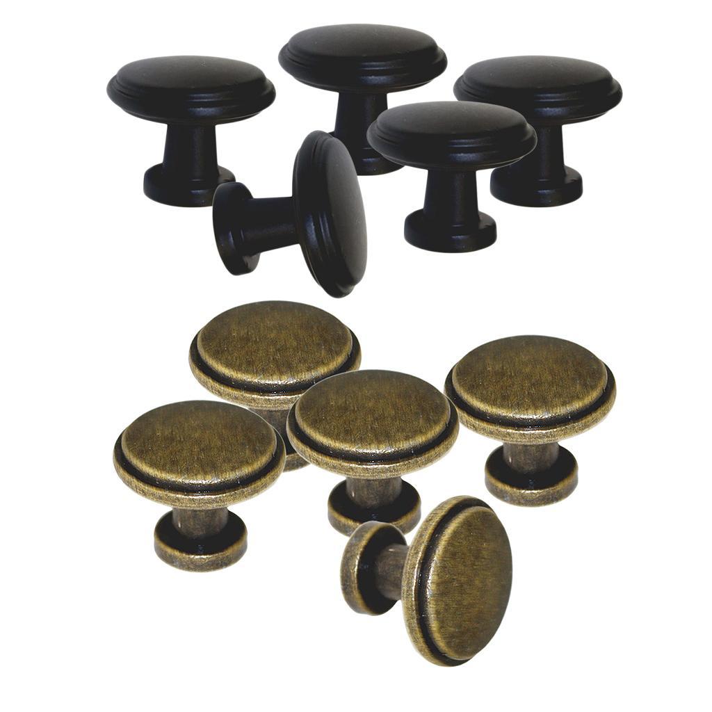5Pcs Round Knob Door Closet Drawer Furniture Pull Handles