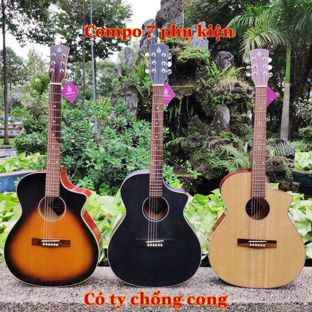 Đàn guitar acoustic SVA102- Tặng 7 phụ kiện