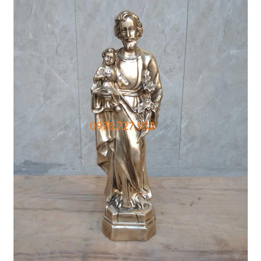 Tượng thánh Giuse bế chúa cao 32cm, tượng thánh Giuse bằng đồng
