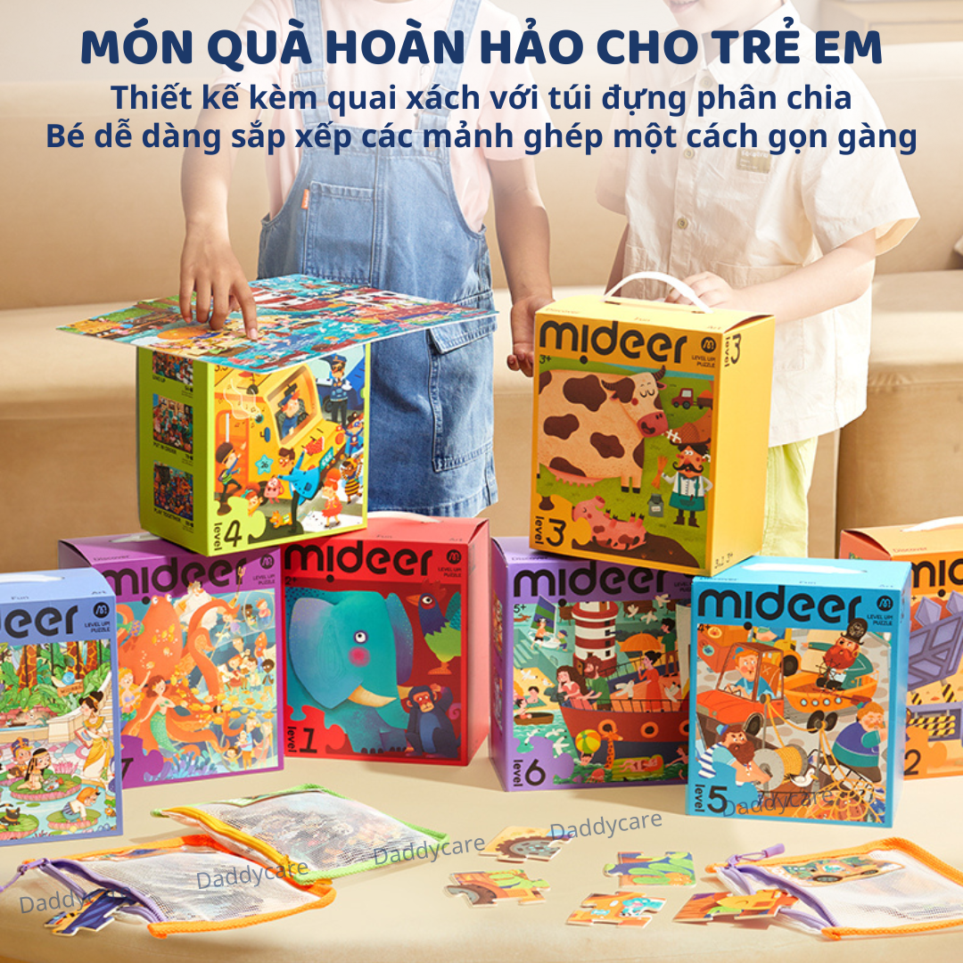 Xếp Hình Cho Bé 3, 4, 5 Tuổi cấp độ Mideer puzzles Level Up 3 Natural Scenery đồ chơi trí tuệ cho bé