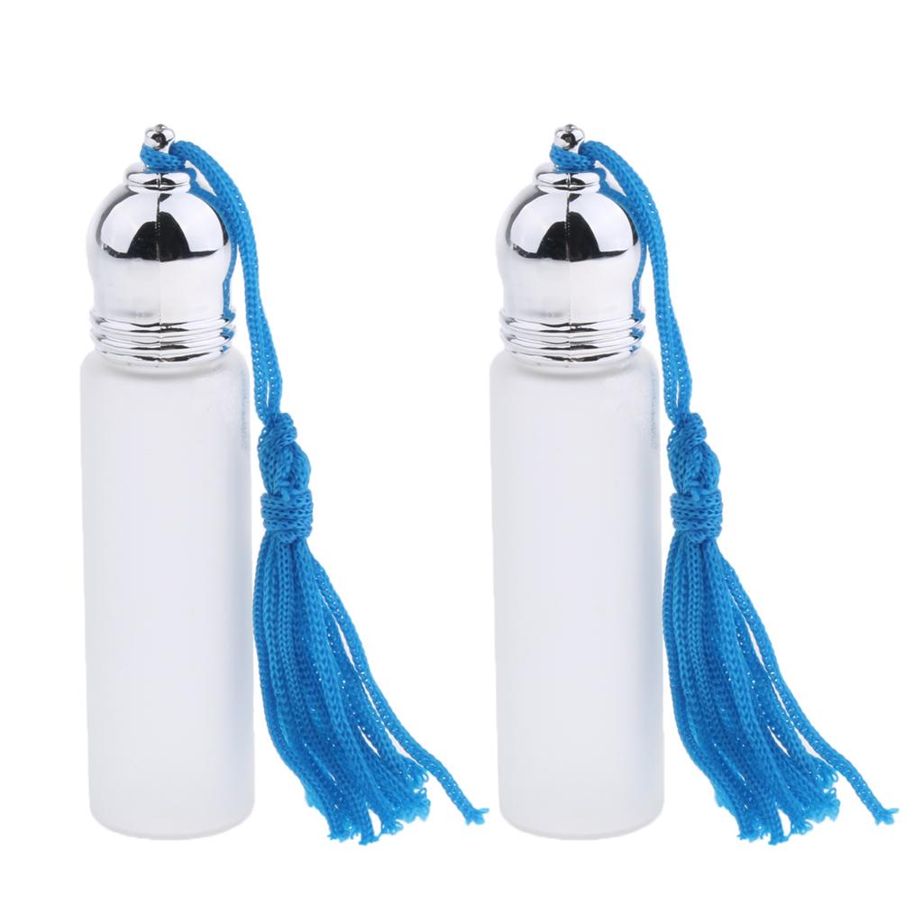 2pcs Empty Roller Ball Bottles Cases Refillable Perfume Bottles Frosted Case
