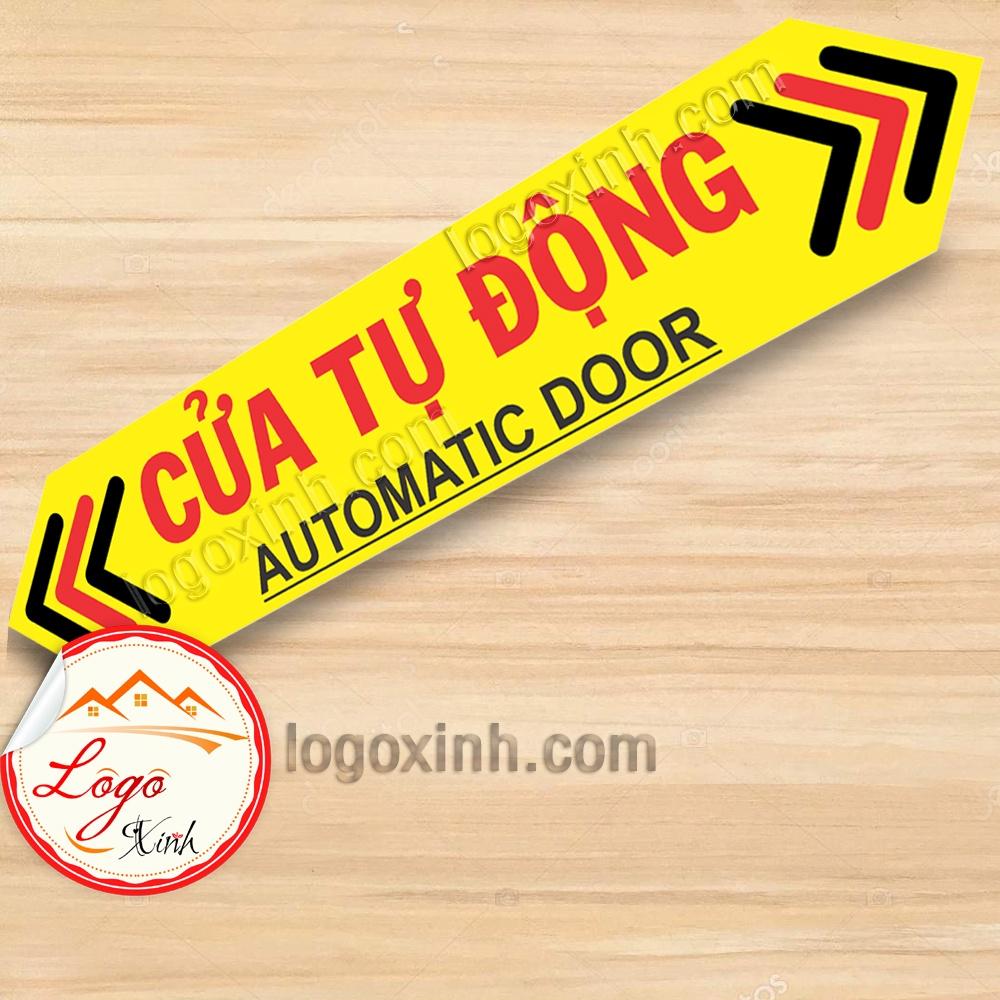 LOGO STICKER CỬA TỰ ĐỘNG, BIỂN BÁO CỬA TỰ ĐỘNG MỞ - AUTOMATIC DOOR
