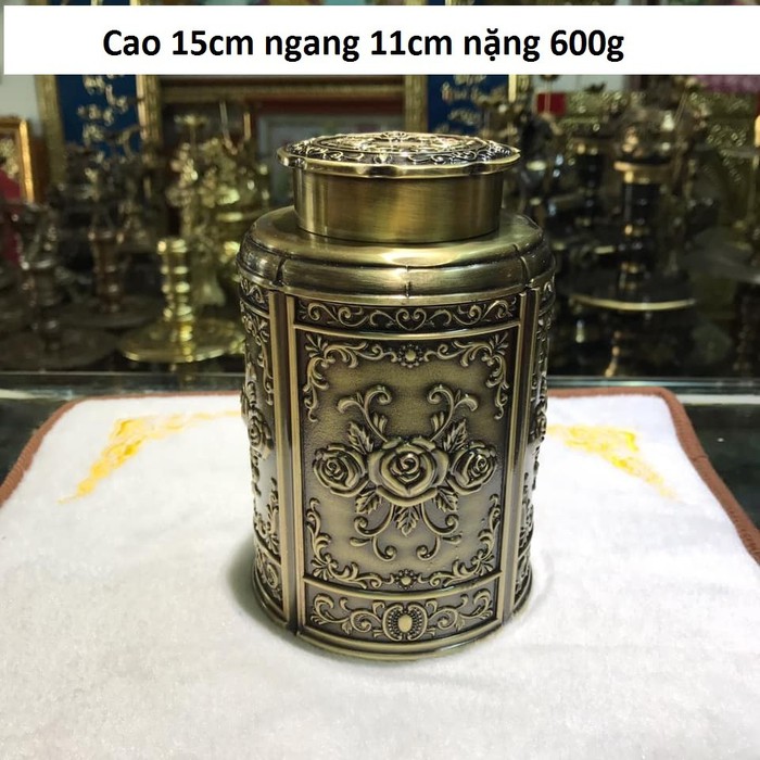 Hộp đựng trà bằng đồng cao cấp MS270