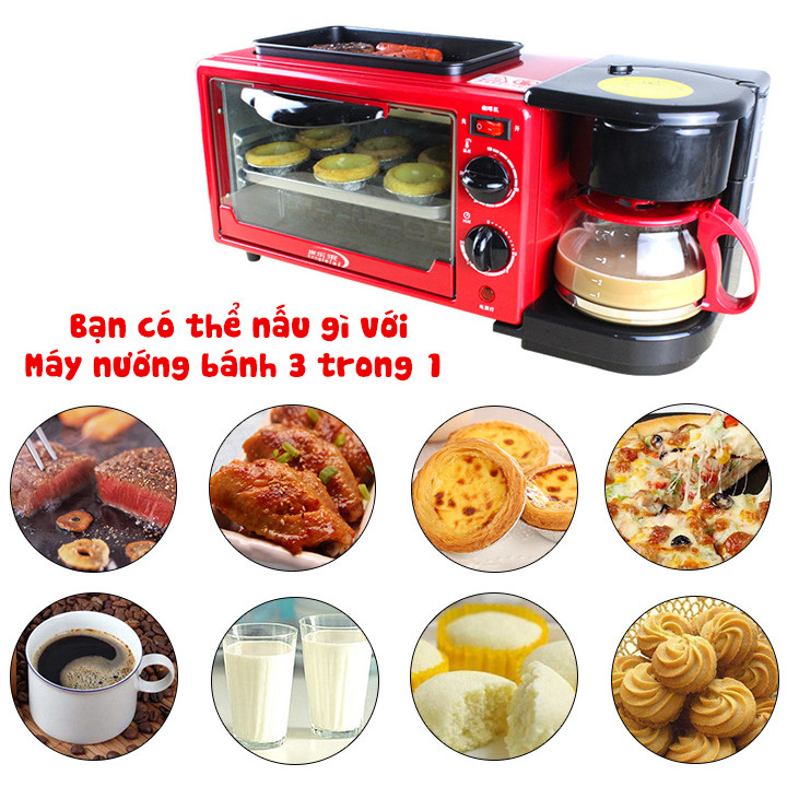 Lò vi sóng - Máy nướng bánh mì - Máy nướng bánh mì 3 in 1 - Lò vi sóng có nướng - Máy pha cà phê - Máy làm bữa sáng 3 in 1