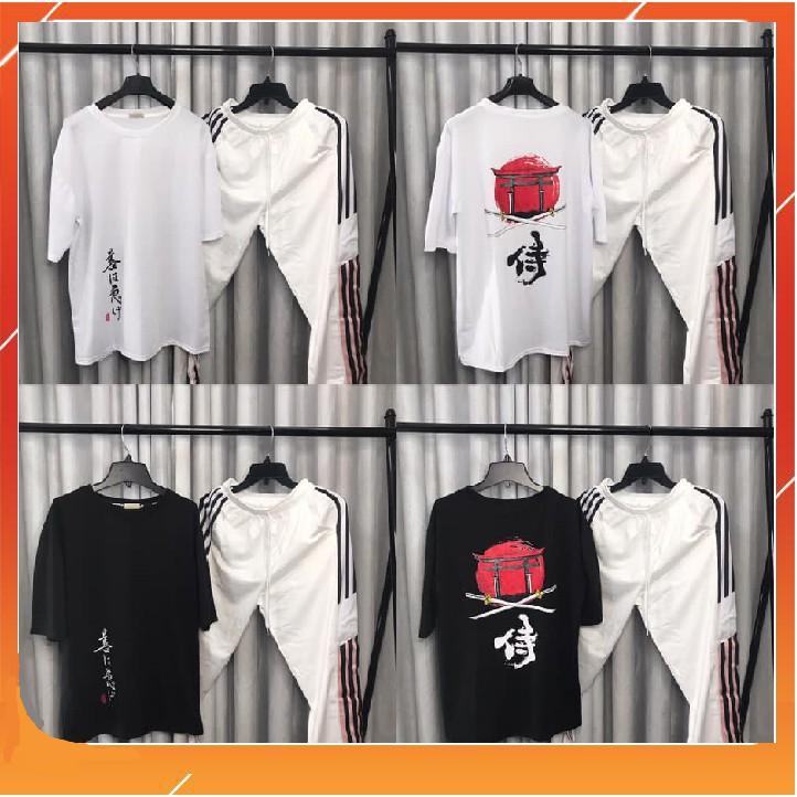 Áo Thun UNISEX Nam Nữ ĐEN MẶT TRĂNG ĐỎ Tay Lửng From Rộng Giá Rẻ