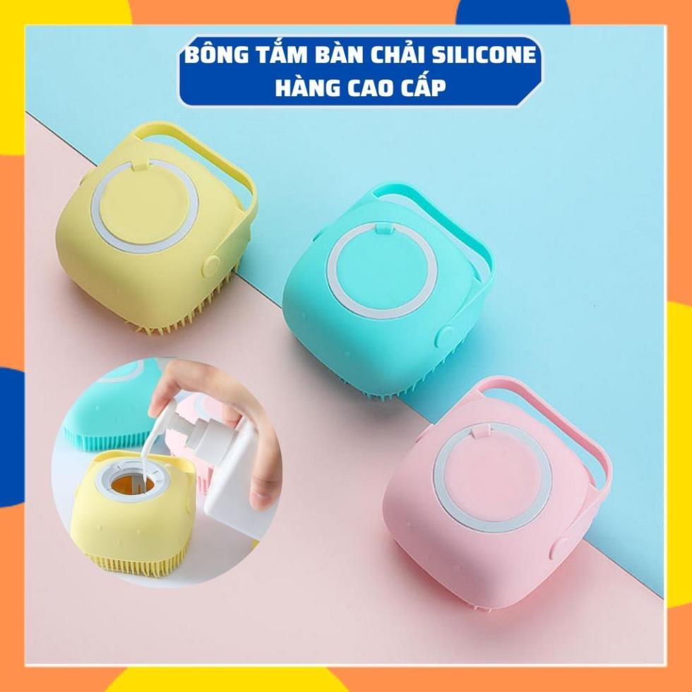 Bông tắm bàn chải silicone tiện dụng giúp tắm tạo bọt massage tẩy tế bào chết siêu sạch K178