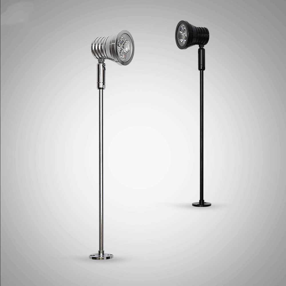 Đèn rọi Tủ kính trung bày sản phẩm 3 bóng Led 3W, Ánh sáng vàng chiếu điểm, Thân đèn Kim loại xoay 360°