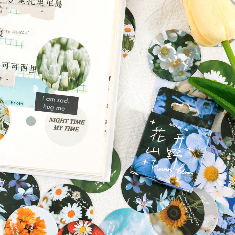 Sticker chủ đề Các Loài Hoa - Hộp 46 miếng dán trang trí sổ tay Bullet Journal - M032