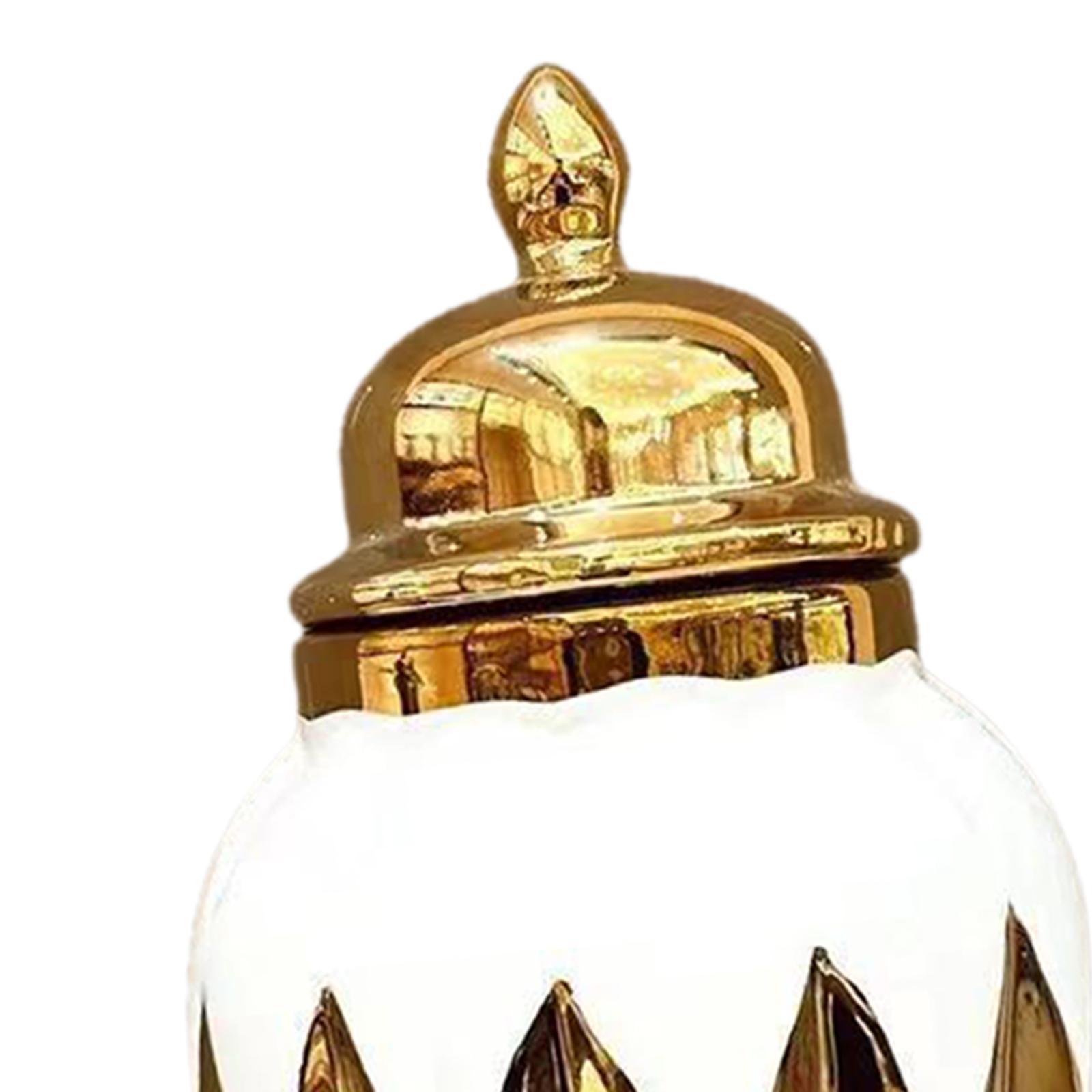 Jar Vase Ginger Jar with Lid Collectible Floral Arrangement Porcelain Desk Flower Vase Storage Jars for Valentine Kitchen Hallway Entry Cafe