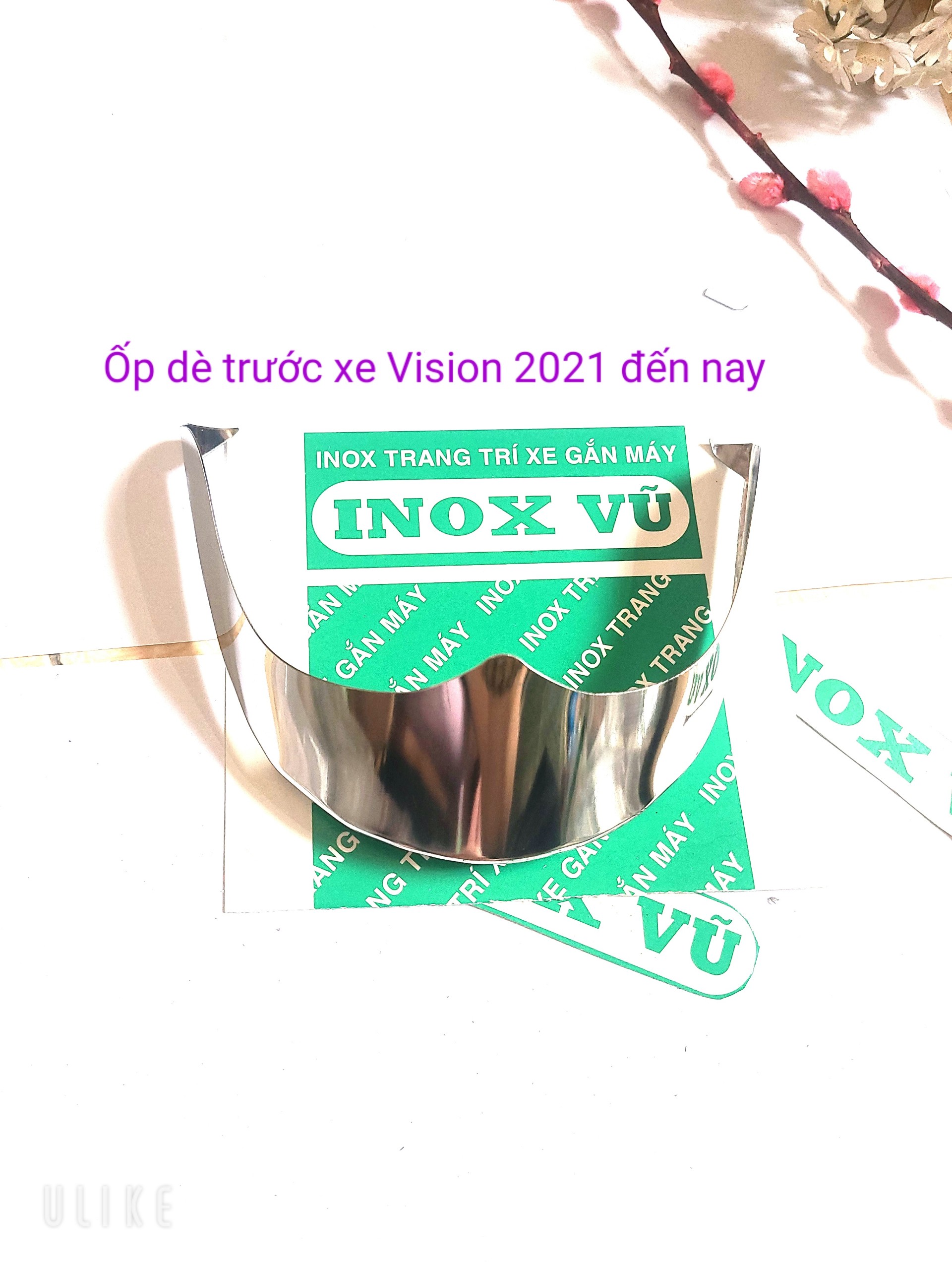 Combo Bộ ốp dè INOX xe VISION 2021 đến 2023 + 1 tem logo Titan Honda giá 1 cặp tại xưởng INOX Vũ không dùng cho Vision 2023 bánh cao