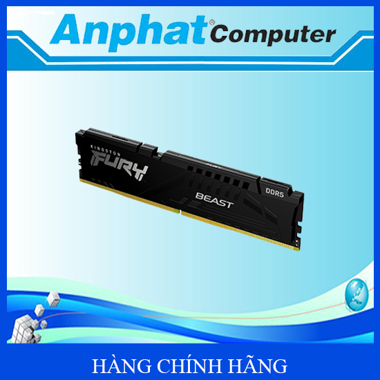 Bộ nhớ RAM PC Kingston Fury Beast Black DDR5 16GB 5200MHz - Hàng chính hãng