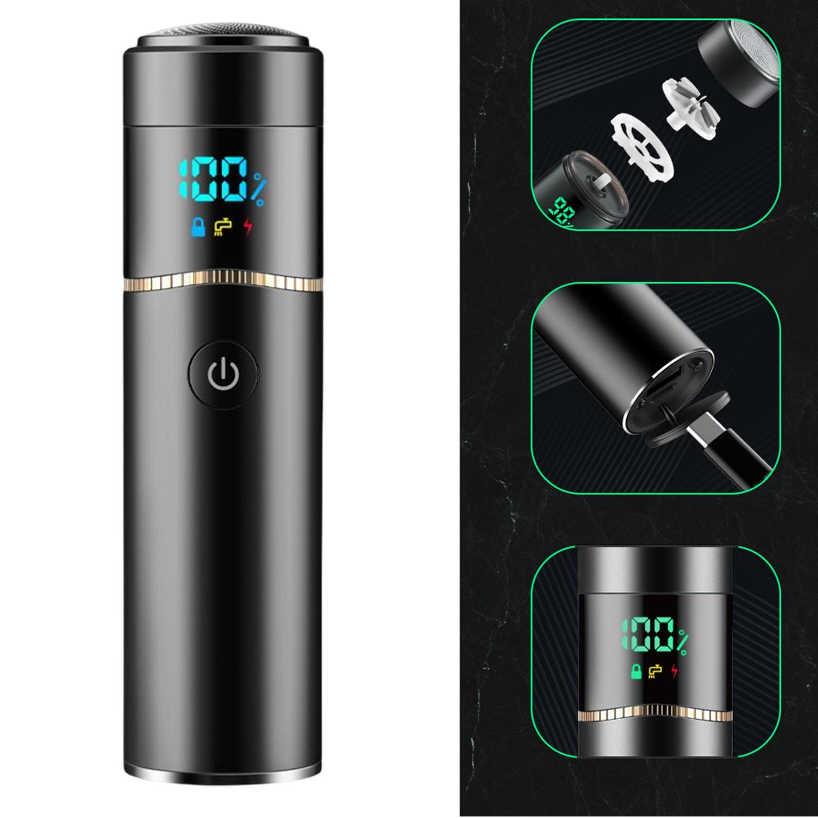 Mini Electric Shaver Waterproof for Men USB Charging LED Display