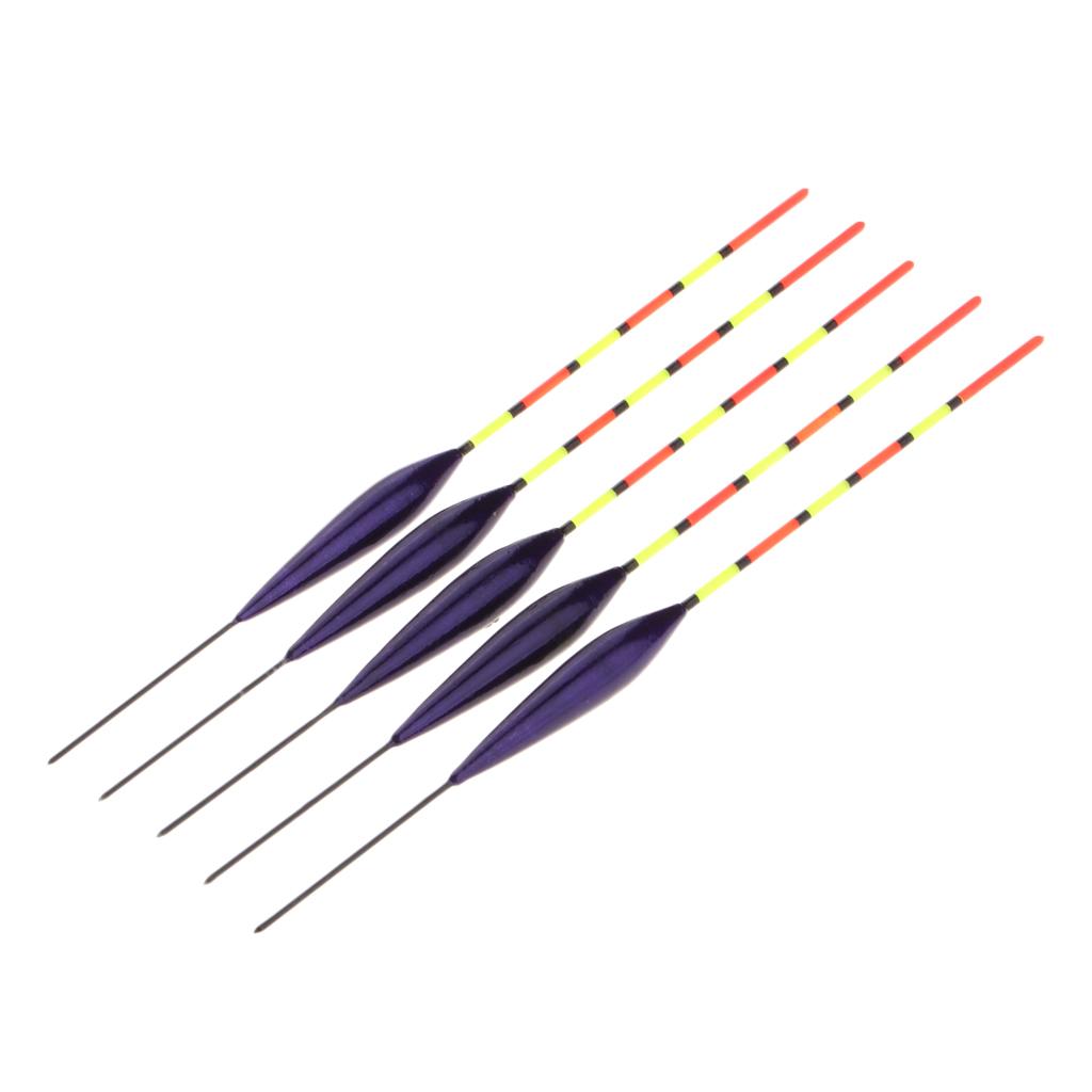 5pcs Rock Fishing Buoy Plastic Wood Fishing Floats Slip Bobber Floats Purple