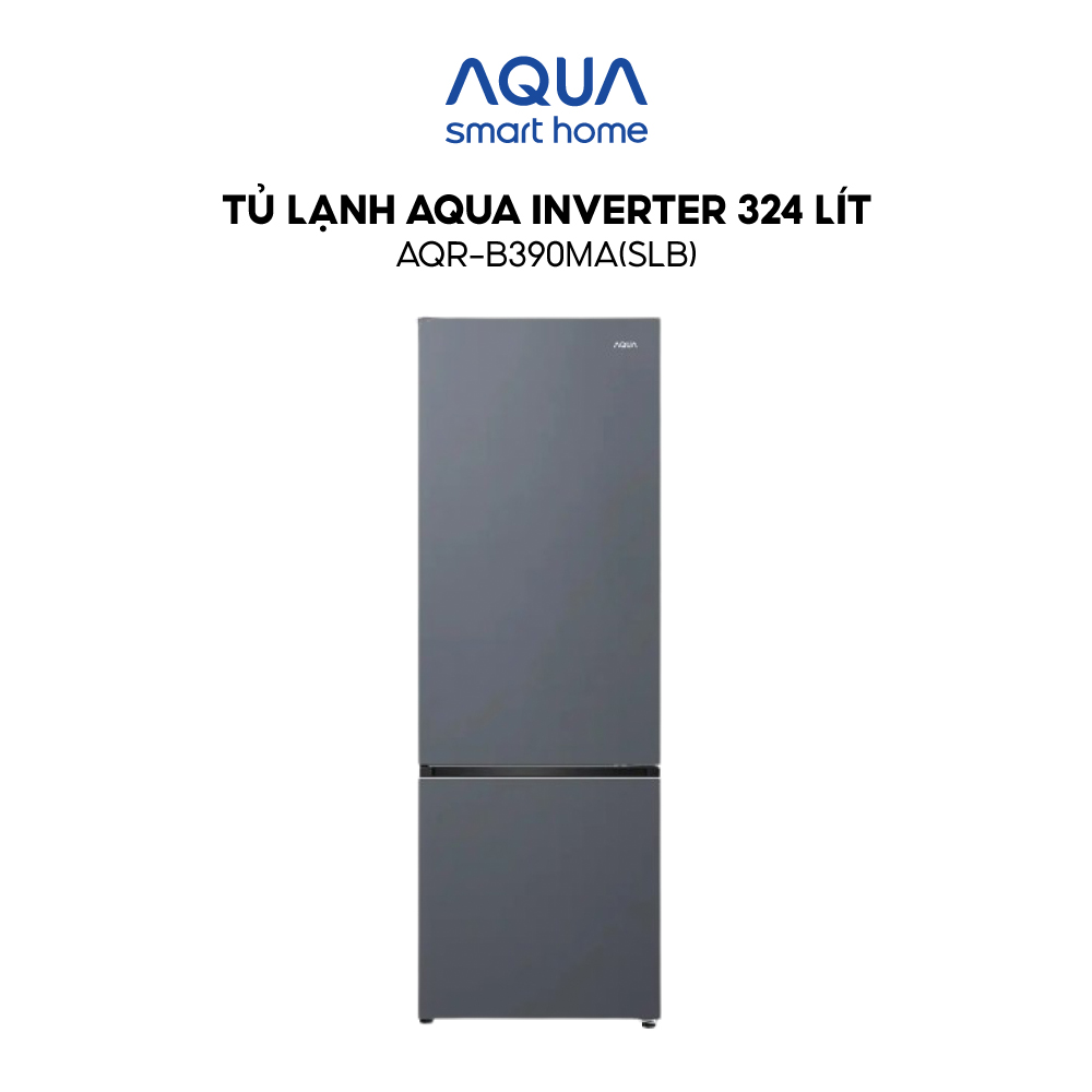 Freeship toàn quốc - Tủ lạnh ngăn đông dưới Aqua Inverter 324 Lít AQR-B390MA(SLB) - Bảo hành 2 năm - Hàng chính hãng