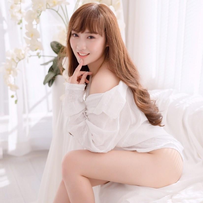 Áo sơ mi trắng xuyên thấu form ngắn sexy áo ngủ gợi cảm