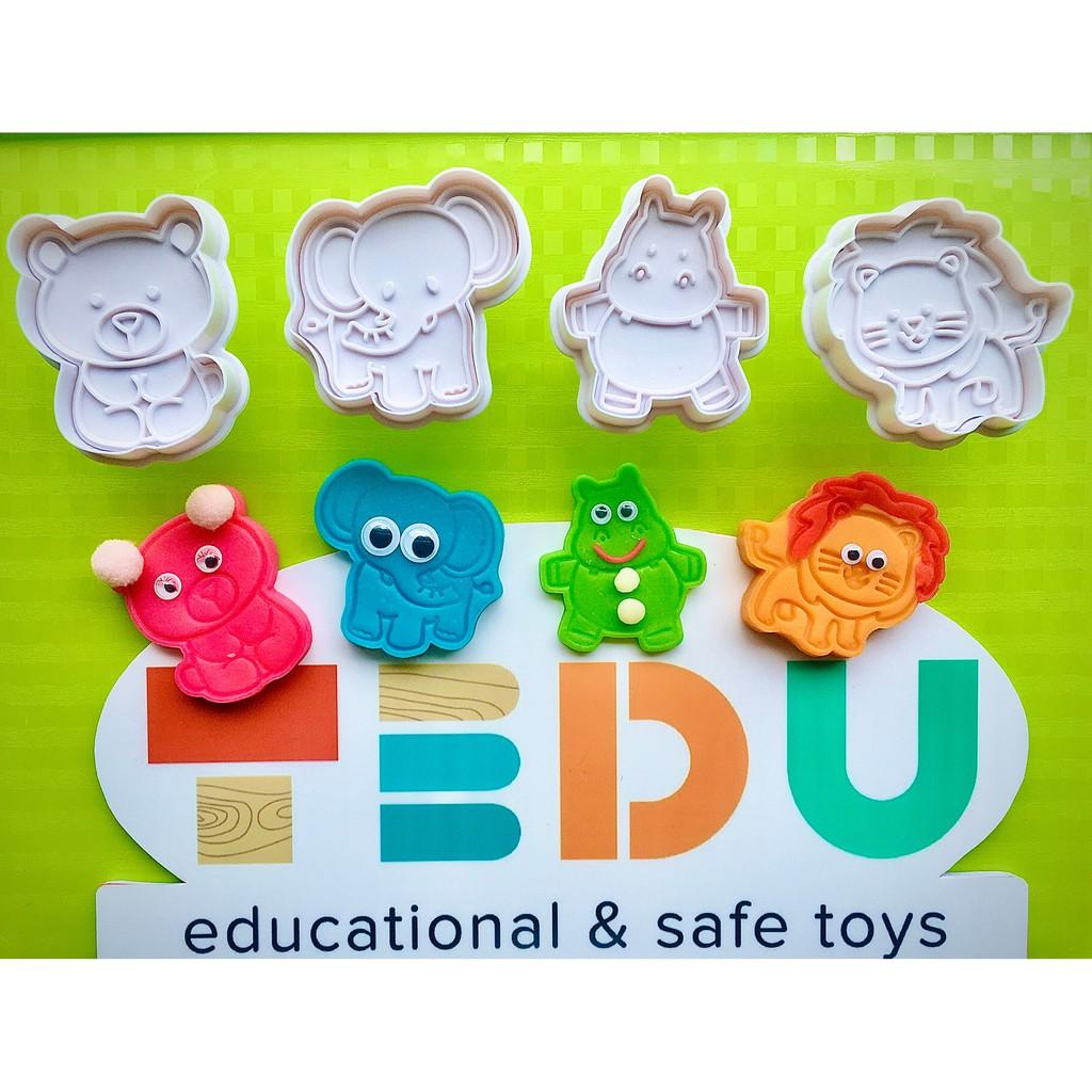 BỘ KHUÔN ĐỘNG VẬT TÍ HON CHƠI BỘT NẶN ĐẤT NẶN AN TOÀN TEDU