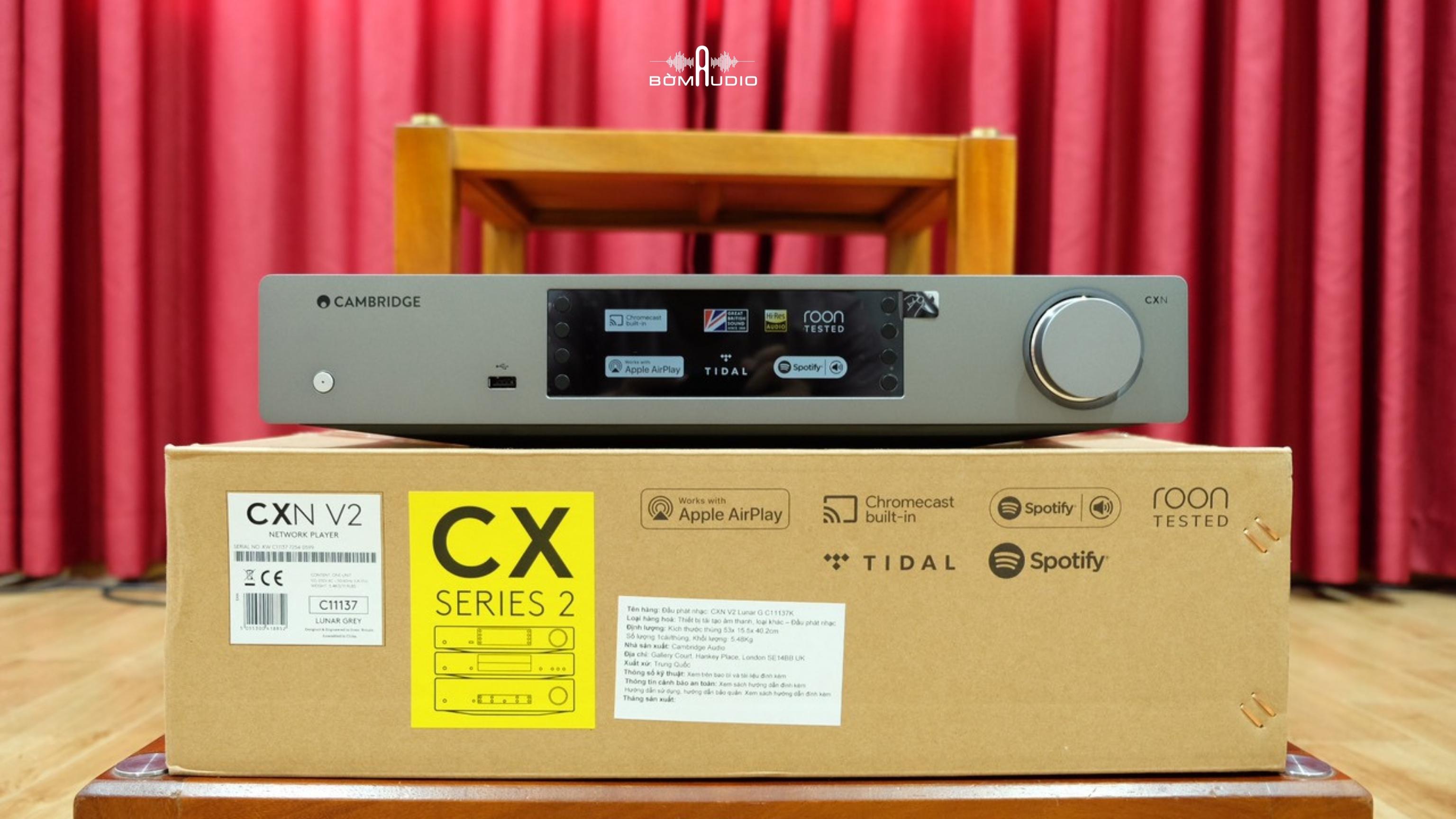 CAMBRIDGE AUDIO CXN V2 | DAC MUSIC SERVER | Giải Mã 384kHz / 24bit - Hỗ Trợ FLAC, ALAC, WAV, AIFF, MP3, WMA, AAC, Ogg - Phát Nhạc Ổ Cứng - Kết Nối Wifi Nghe Đa Phòng - Stream Nhạc Trực Tuyến: Spotify, Airplay, Internet Radio | Hàng Chính Hãng _ Mới 100%